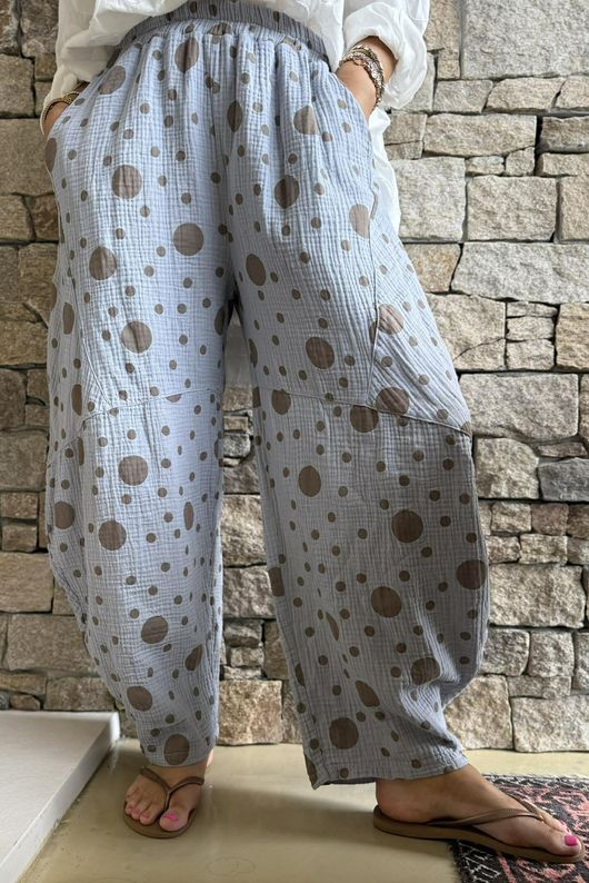 Hush Pillow Cotton Spot On Classic Barrel Pant Cloud Grey